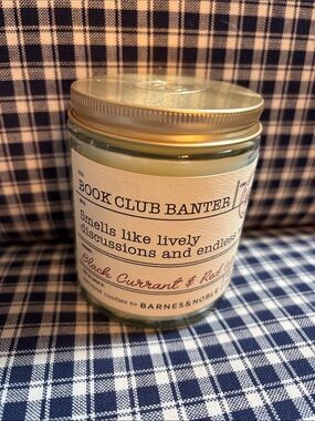 Barnes & Noble Green Glass Candle with Gold Lid